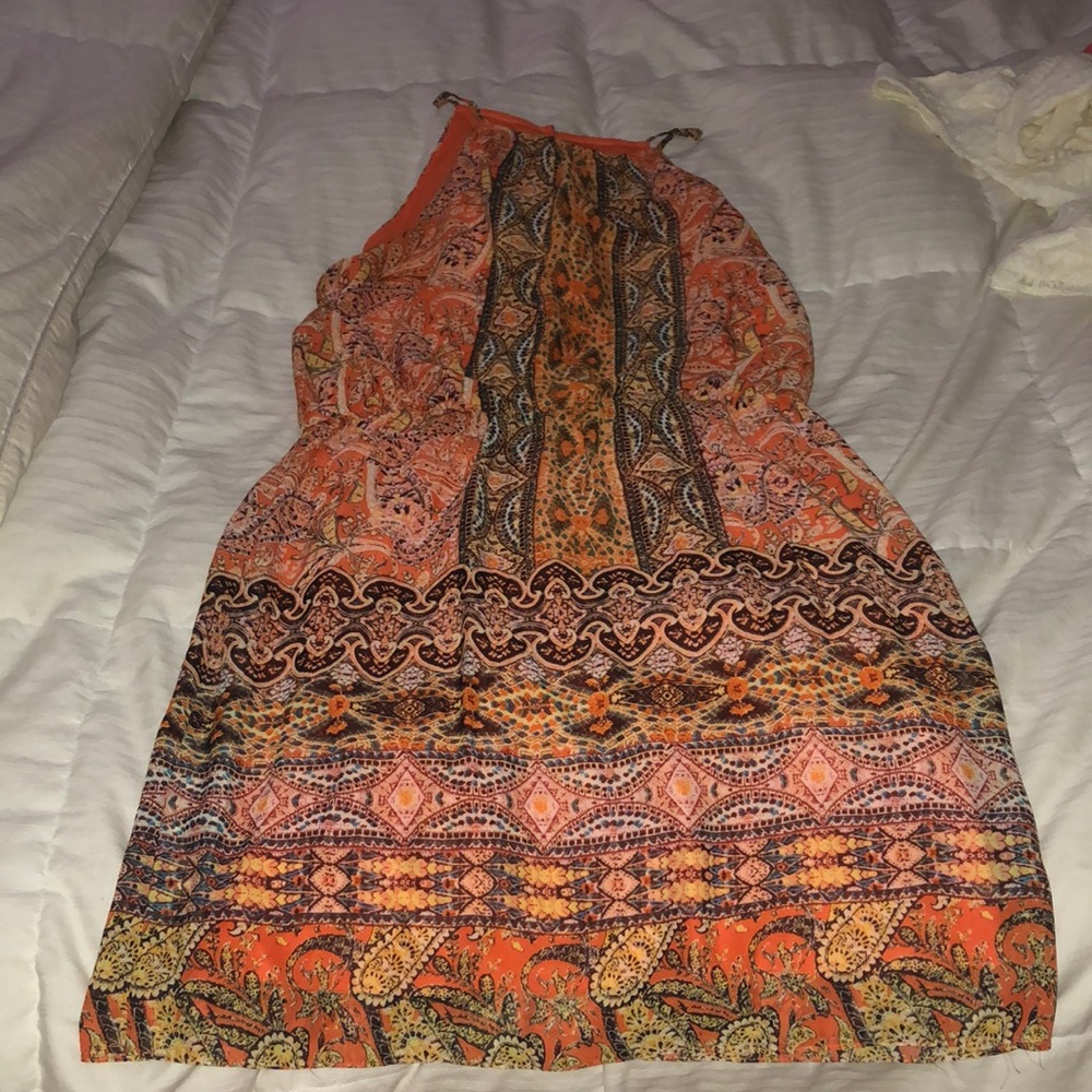 Orange print dress